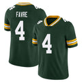 Green Bay #4 Favre Player Football V Neck Short Sleeve Green Jersey Brett For Men Youth Women Gift