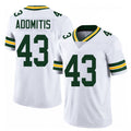 Green Bay #43 Adomitis Player Football V Neck Short Sleeve White Jersey Cal For Men Youth Women Gift