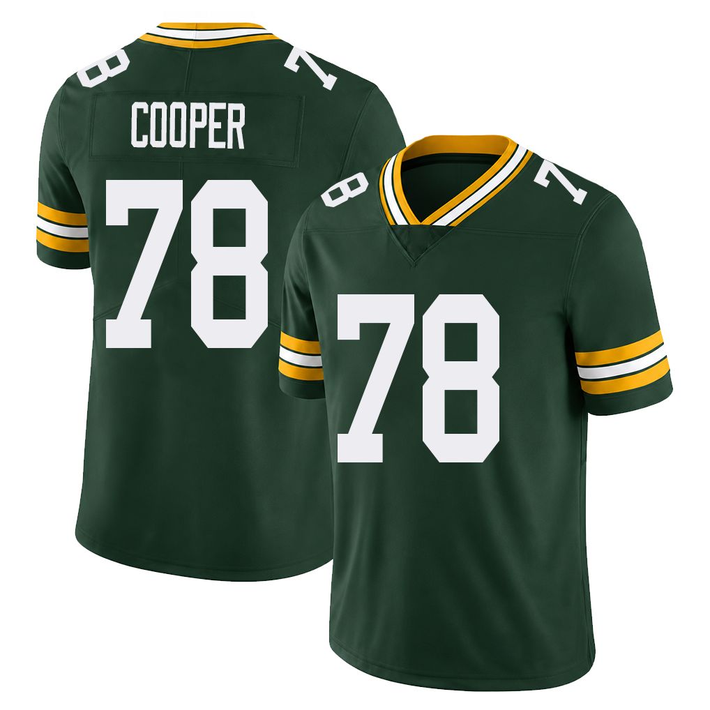 Green Bay #78 Cooper Player Football V Neck Short Sleeve Green Jersey Dalton For Men Youth Women Gift