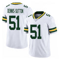 Green Bay #51 Dennis-Sutton Player Football V Neck Short Sleeve White Jersey Dani For Men Youth Women Gift