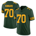 Green Bay #70 Kinnard Player Football V Neck Short Sleeve Jersey Green Darian For Men Youth Women Gift