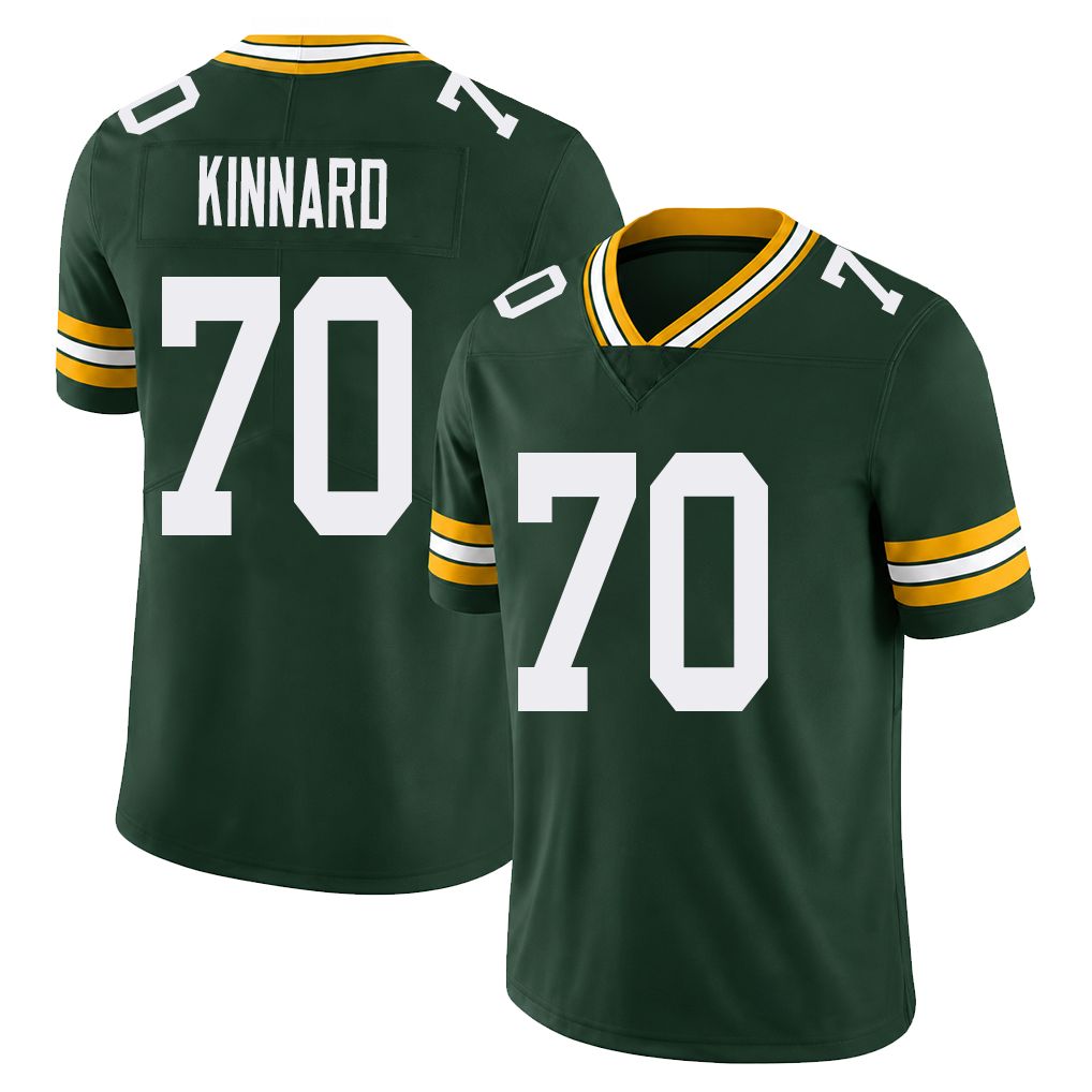 Green Bay #70 Kinnard Player Football V Neck Short Sleeve Green Jersey Darian For Men Youth Women Gift