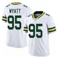 Green Bay #95 Wyatt Player Football V Neck Short Sleeve White Jersey Devonte For Men Youth Women Gift