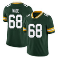 Green Bay #68 Wade Player Football V Neck Short Sleeve Green Jersey Dillon For Men Youth Women Gift