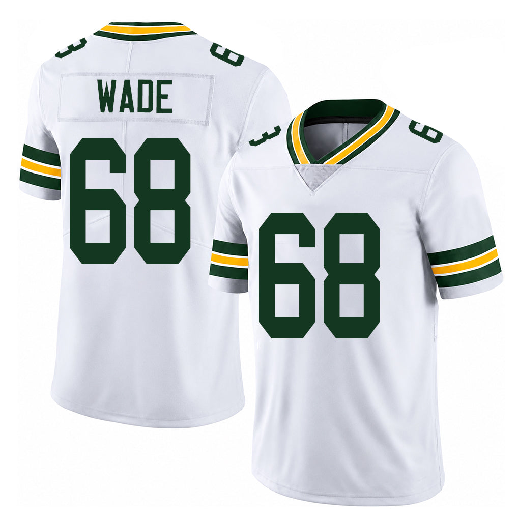 Green Bay #68 Wade Player Football V Neck Short Sleeve White Jersey Dillon For Men Youth Women Gift