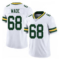 Green Bay #68 Wade Player Football V Neck Short Sleeve White Jersey Dillon For Men Youth Women Gift