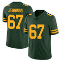 Green Bay #67 Jennings Player Football V Neck Short Sleeve Jersey Green Donovan For Men Youth Women Gift