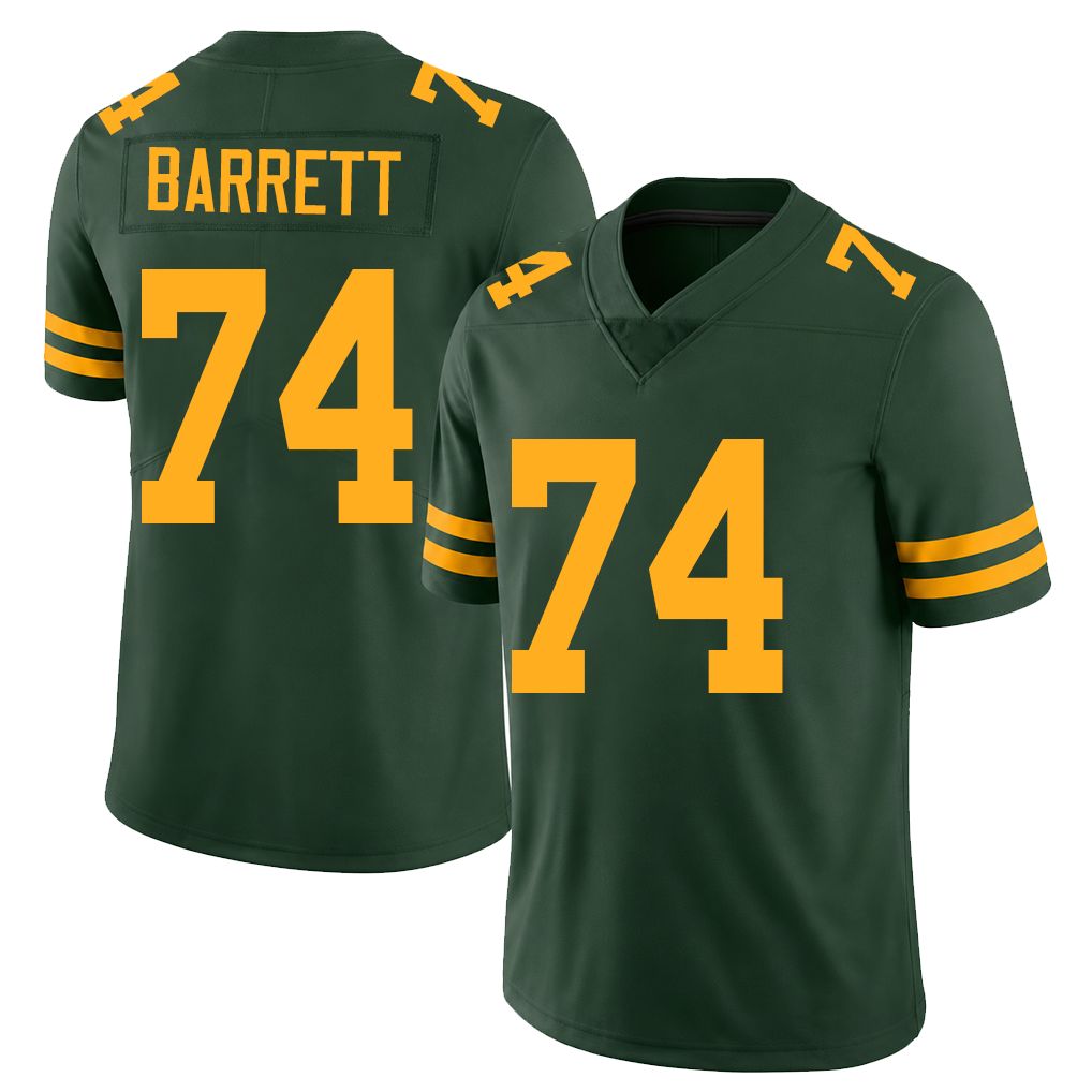 Green Bay #74 Barrett Player Football V Neck Short Sleeve Jersey Green Dylan For Men Youth Women Gift