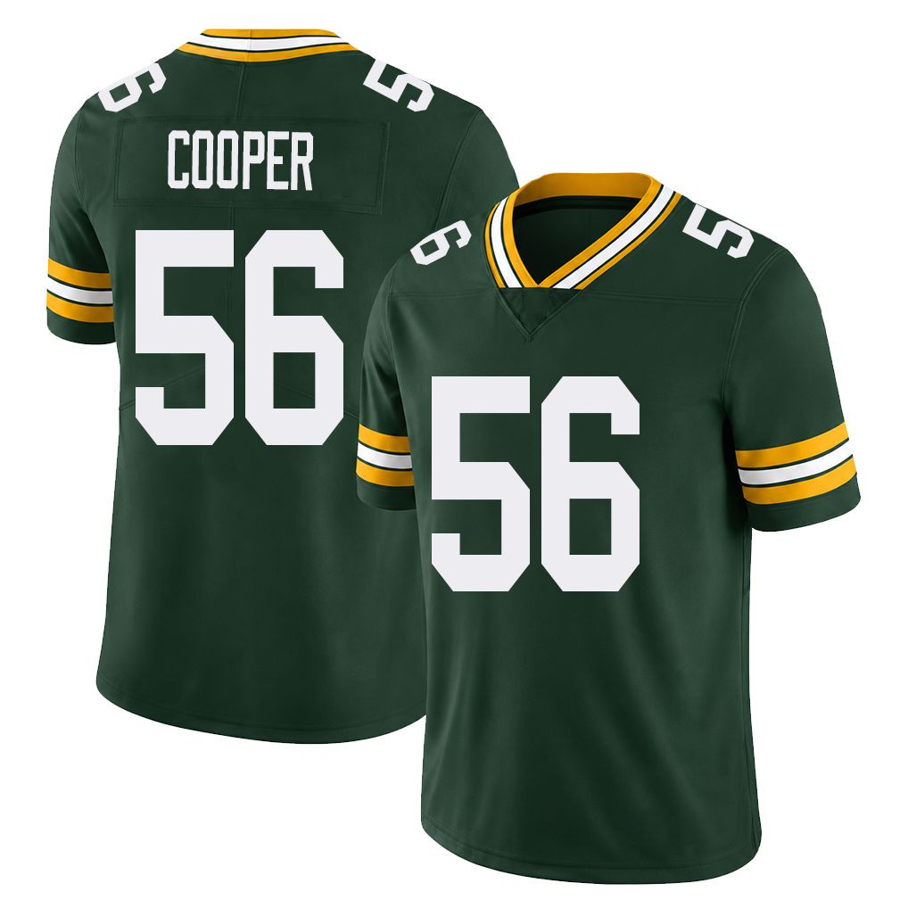 Green Bay #56 Cooper Player Football V Neck Short Sleeve Green Jersey Edgerrin For Men Youth Women Gift