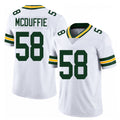 Green Bay #58 McDuffie Player Football V Neck Short Sleeve White Jersey Isaiah For Men Youth Women Gift