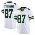 Green Bay #87 Michael Sturdivant Player Football V Neck Short Sleeve White Jersey J. For Men Youth Women Gift