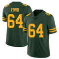 Green Bay #64 Ford Player Football V Neck Short Sleeve Jersey Green Jonathan For Men Youth Women Gift