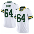 Green Bay #64 Ford Player Football V Neck Short Sleeve White Jersey Jonathan For Men Youth Women Gift