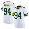 Green Bay #94 Brooks Player Football V Neck Short Sleeve White Jersey Karl For Men Youth Women Gift