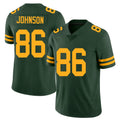 Green Bay #86 Johnson Player Football V Neck Short Sleeve Jersey Green Kisean For Men Youth Women Gift