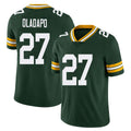 Green Bay #27 Oladapo Player Football V Neck Short Sleeve Green Jersey Kitan For Men Youth Women Gift