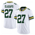 Green Bay #27 Oladapo Player Football V Neck Short Sleeve White Jersey Kitan For Men Youth Women Gift