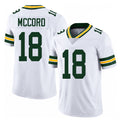 Green Bay #18 McCord Player Football V Neck Short Sleeve White Jersey Kyle For Men Youth Women Gift