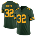 Green Bay #32 Lloyd Player Football V Neck Short Sleeve Jersey Green MarShawn For Men Youth Women Gift