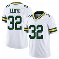 Green Bay #32 Lloyd Player Football V Neck Short Sleeve White Jersey MarShawn For Men Youth Women Gift