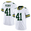 Green Bay #41 Perry Player Football V Neck Short Sleeve White Jersey Mark For Men Youth Women Gift