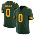 Green Bay #0 Golden Player Football V Neck Short Sleeve Jersey Green Matthew For Men Youth Women Gift