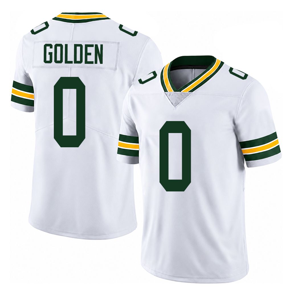 Green Bay #0 Golden Player Football V Neck Short Sleeve White Jersey Matthew For Men Youth Women Gift