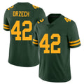 Green Bay #42 Orzech Player Football V Neck Short Sleeve Jersey Green Matthew For Men Youth Women Gift
