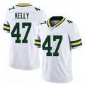 Green Bay #47 Kelly Player Football V Neck Short Sleeve White Jersey Nyjalik For Men Youth Women Gift
