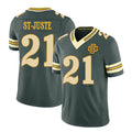 Green Bay #21 St-Juste Player Football V Neck Short Sleeve Green Jersey Benjamin For Men Youth Women Gift