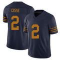 Green Bay #2 Cisse Player Football V Neck Short Sleeve Navy Jersey Brandon For Men Youth Women Gift
