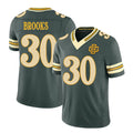 Green Bay #30 Brooks Player Football V Neck Short Sleeve Green Jersey Chris For Men Youth Women Gift