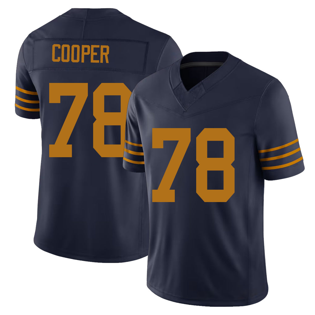 Green Bay #78 Cooper Player Football V Neck Short Sleeve Navy Jersey Dalton For Men Youth Women Gift