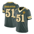Green Bay #51 Dennis-Sutton Player Football V Neck Short Sleeve Green Jersey Dani For Men Youth Women Gift