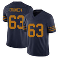 Green Bay #63 Crumedy Player Football V Neck Short Sleeve Navy Jersey Jaden For Men Youth Women Gift