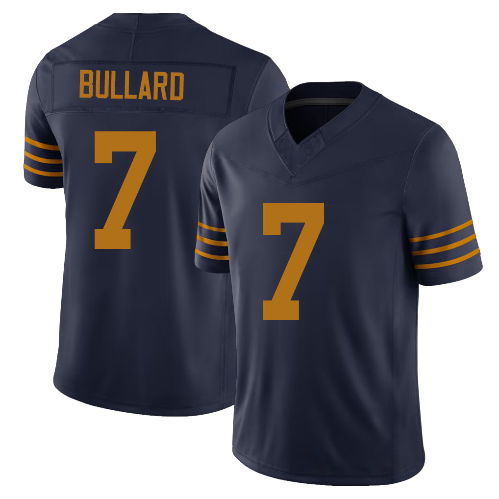 Green Bay #7 Bullard Player Football V Neck Short Sleeve Navy Jersey Javon For Men Youth Women Gift