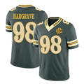 Green Bay #98 Hargrave Player Football V Neck Short Sleeve Green Jersey Javon For Men Youth Women Gift
