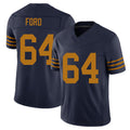 Green Bay #64 Ford Player Football V Neck Short Sleeve Navy Jersey JonathanFor Men Youth Women Gift