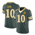 Green Bay #10 Love Player Football V Neck Short Sleeve Green Jersey Jordan For Men Youth Women Gift