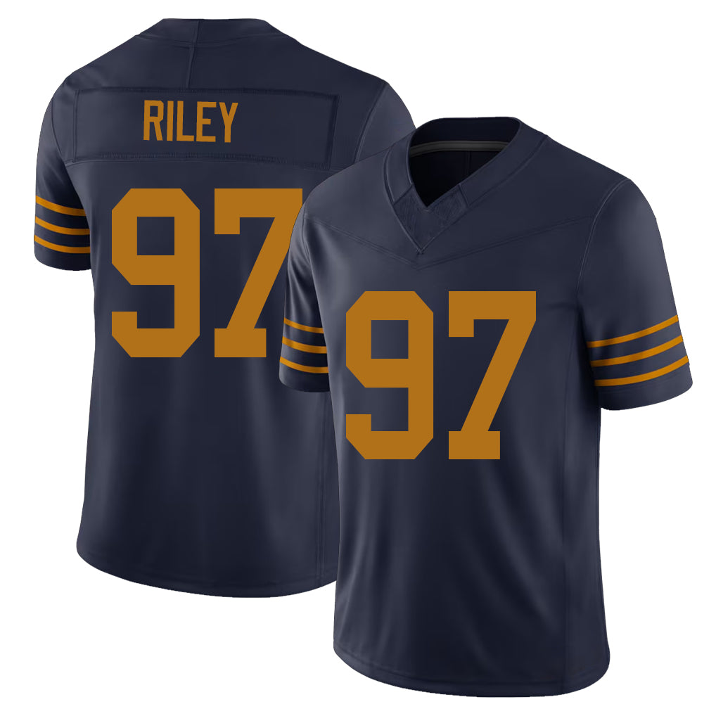 Green Bay #97 Riley Player Football V Neck Short Sleeve Navy Jersey Jordon For Men Youth Women Gift