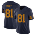 Green Bay #81 Whyle Player Football V Neck Short Sleeve Navy Jersey Josh For Men Youth Women Gift