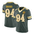Green Bay #94 Brooks Player Football V Neck Short Sleeve Green Jersey Karl For Men Youth Women Gift
