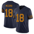 Green Bay #18 McCord Player Football V Neck Short Sleeve Navy Jersey Kyle For Men Youth Women Gift