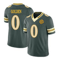 Green Bay #0 Golden Player Football V Neck Short Sleeve Green Jersey Matthew For Men Youth Women Gift