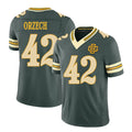 Green Bay #42 Orzech Player Football V Neck Short Sleeve Green Jersey Matthew For Men Youth Women Gift