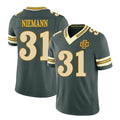 Green Bay #31 Niemann Player Football V Neck Short Sleeve Green Jersey Nick For Men Youth Women Gift