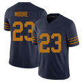 Green Bay #23 Moore Player Football V Neck Short Sleeve Navy Jersey Skyy For Men Youth Women Gift