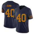 Green Bay #40 Quinn Player Football V Neck Short Sleeve Navy Jersey TJ For Men Youth Women Gift