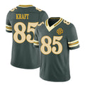 Green Bay #85 Kraft Player Football V Neck Short Sleeve Green Jersey Tucker For Men Youth Women Gift