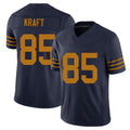 Green Bay #85 Kraft Player Football V Neck Short Sleeve Navy Jersey Tucker For Men Youth Women Gift